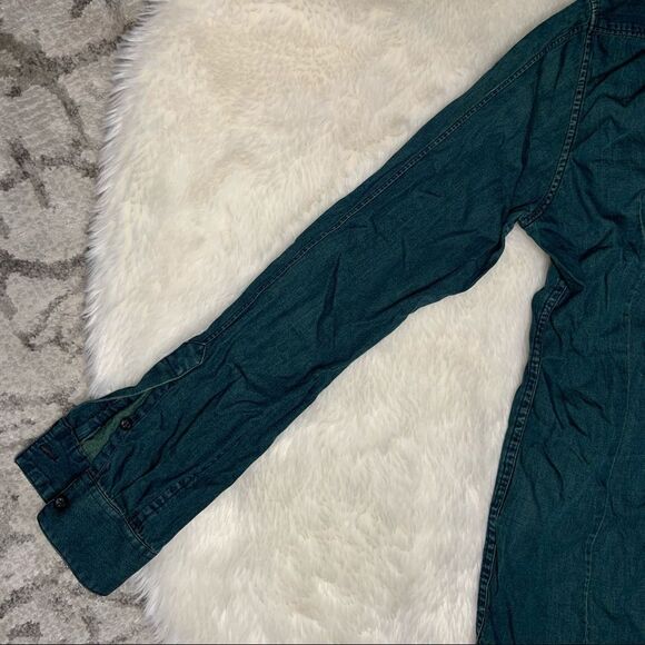 Sz Small Drykorn Denim Blue Collar Shirt - Picture 6 of 11